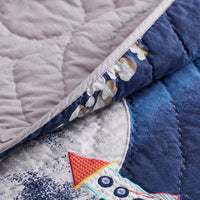 Space Travel Handcrafted Cotton Sham - Multi, Standard,Multi