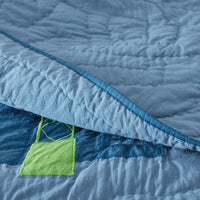 Construction Trucks Quilted Sham - Blue, Standard,Blue Multi