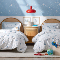 Night Sky Classic Cool Organic Cotton Percale Sham - Blue, Standard,