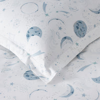 Night Sky Classic Cool Organic Cotton Percale Sham - Blue, Standard,