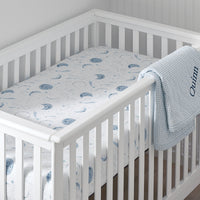 Night Sky Classic Cool Organic Cotton Percale Quilted Reversible Sherpa Stroller Blanket - Blue,Night Sky White
