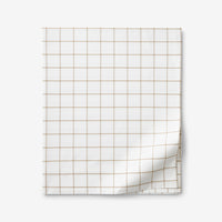 Tailored Stripes and Plaids Classic Cool Cotton Percale Flat Bed Sheet - Block Plaid Wheat, Twin/Twin XL,Block Plaid Wheat
