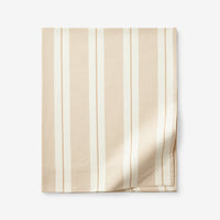 Tailored Stripes and Plaids Classic Cool Cotton Percale Flat Bed Sheet - Wide Stripe Gold, Twin/Twin XL,Wide Stripe Gold