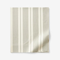 Tailored Stripes and Plaids Classic Cool Cotton Percale Flat Bed Sheet - Wide Stripe Moss Green, Twin/Twin XL,Wide Stripe Moss Green