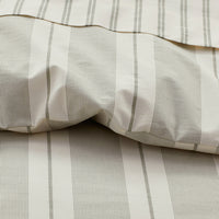 Tailored Stripes and Plaids Classic Cool Cotton Percale Flat Bed Sheet - Wide Stripe Moss Green, Twin/Twin XL,Wide Stripe Moss Green