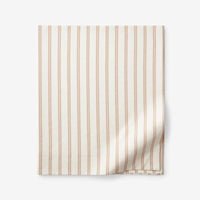 Tailored Stripes and Plaids Classic Cool Cotton Percale Flat Bed Sheet - Narrow Stripe Gold, Twin/Twin XL,Narrow Stripe Gold