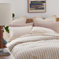 Tailored Stripes and Plaids Classic Cool Cotton Percale Flat Bed Sheet - Narrow Stripe Gold, Twin/Twin XL,Narrow Stripe Gold