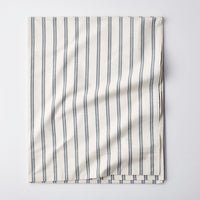 Tailored Stripes and Plaids Classic Cool Cotton Percale Flat Bed Sheet - Narrow Stripe Navy, Twin/Twin XL,Narrow Stripe Navy