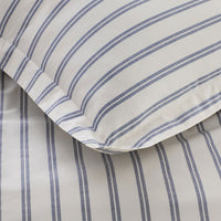 Tailored Stripes and Plaids Classic Cool Cotton Percale Flat Bed Sheet - Narrow Stripe Navy, Twin/Twin XL,Narrow Stripe Navy