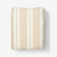 Tailored Stripes and Plaids Classic Cool Cotton Percale Fitted Bed Sheet - Wide Stripe Gold, Twin XL,Wide Stripe Gold