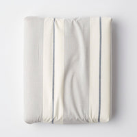 Tailored Stripes and Plaids Classic Cool Cotton Percale Fitted Bed Sheet - Wide Stripe Navy, Twin XL,Wide Stripe Navy