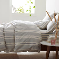 Tailored Stripes and Plaids Classic Cool Cotton Percale Fitted Bed Sheet - Wide Stripe Navy, Twin XL,Wide Stripe Navy