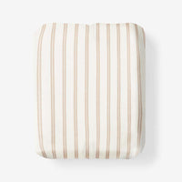 Tailored Stripes and Plaids Classic Cool Cotton Percale Fitted Bed Sheet - Narrow Stripe Gold, Twin XL,Narrow Stripe Gold