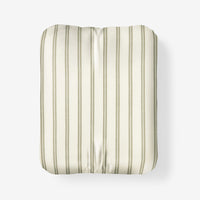 Tailored Stripes and Plaids Classic Cool Cotton Percale Fitted Bed Sheet - Narrow Stripe Moss Green, Twin XL,Narrow Stripe Moss Green