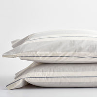 Tailored Stripes and Plaids Classic Cool Cotton Percale Pillowcase Set - Wide Stripe Navy, Standard,Wide Stripe Navy