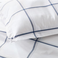 Tailored Stripes and Plaids Classic Cool Cotton Percale Bed Duvet Cover - Window Pane Plaid Navy, Twin/Twin XL,Window Pane Plaid Navy
