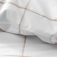 Tailored Stripes and Plaids Classic Cool Cotton Percale Bed Duvet Cover - Window Pane Plaid Wheat, Twin/Twin XL,Window Pane Plaid Wheat