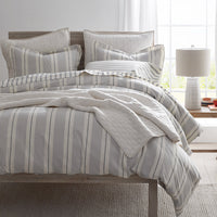 Tailored Stripes and Plaids Classic Cool Cotton Percale Bed Duvet Cover - Wide Stripe Navy, Twin/Twin XL,Wide Stripe Navy
