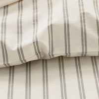 Tailored Stripes and Plaids Classic Cool Cotton Percale Bed Duvet Cover - Narrow Stripe Moss Green, Twin/Twin XL,Narrow Stripe Moss Green
