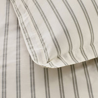 Tailored Stripes and Plaids Classic Cool Cotton Percale Bed Duvet Cover - Narrow Stripe Moss Green, Twin/Twin XL,Narrow Stripe Moss Green