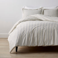 Tailored Stripes and Plaids Classic Cool Cotton Percale Bed Duvet Cover - Narrow Stripe Navy, Twin/Twin XL,Narrow Stripe Navy