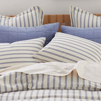 Tailored Stripes and Plaids Classic Cool Cotton Percale Bed Duvet Cover - Narrow Stripe Navy, Twin/Twin XL,Narrow Stripe Navy