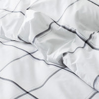 Tailored Stripes and Plaids Classic Cool Cotton Percale Sham - Window Pane Plaid Graphite Black, Standard,Window Pane Plaid Graphite Black