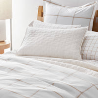 Tailored Stripes and Plaids Classic Cool Cotton Percale Sham - Window Pane Plaid Wheat, King,Window Pane Plaid Wheat