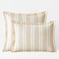 Tailored Stripes and Plaids Classic Cool Cotton Percale Sham - Wide Stripe Gold, Standard,Wide Stripe Gold