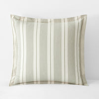 Tailored Stripes and Plaids Classic Cool Cotton Percale Sham - Wide Stripe Moss Green, Euro,Wide Stripe Moss Green