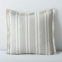 Tailored Stripes and Plaids Classic Cool Cotton Percale Sham - Wide Stripe Navy, Euro,Wide Stripe Navy