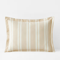 Tailored Stripes and Plaids Classic Cool Cotton Percale Sham - Wide Stripe Gold, Standard,Wide Stripe Gold
