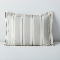 Tailored Stripes and Plaids Classic Cool Cotton Percale Sham - Wide Stripe Navy, Standard,Wide Stripe Navy