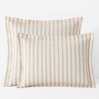 Tailored Stripes and Plaids Classic Cool Cotton Percale Sham - Narrow Stripe Gold, Standard,Narrow Stripe Gold