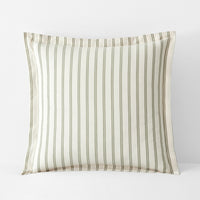Tailored Stripes and Plaids Classic Cool Cotton Percale Sham - Narrow Stripe Moss Green, Euro,Narrow Stripe Moss Green