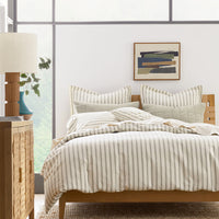 Tailored Stripes and Plaids Classic Cool Cotton Percale Sham - Narrow Stripe Moss Green, Standard,Narrow Stripe Moss Green