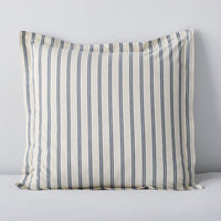 Tailored Stripes and Plaids Classic Cool Cotton Percale Sham - Narrow Stripe Navy, Euro,Narrow Stripe Navy