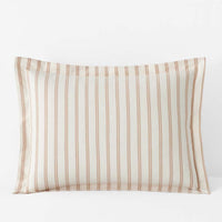 Tailored Stripes and Plaids Classic Cool Cotton Percale Sham - Narrow Stripe Gold, Standard,Narrow Stripe Gold
