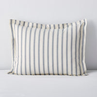 Tailored Stripes and Plaids Classic Cool Cotton Percale Sham - Narrow Stripe Navy, Standard,Narrow Stripe Navy