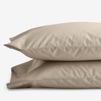4-Piece Classic Cool Cotton Percale Solid Bedding Bundle - Twin XL, Cocoa,Cocoa