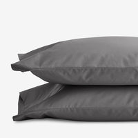 4-Piece Classic Cool Cotton Percale Solid Bedding Bundle - Twin XL, Graphite,Graphite