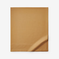 Classic Cool Cotton Percale Deep Pocket Flat Bed Sheet - Amber, Queen,Amber