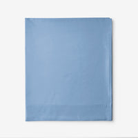 Classic Cool Cotton Percale Flat Bed Sheet - Porcelain Blue, Oversized Queen,Porcelain Blue