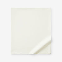 Classic Cool Cotton Percale Deep Pocket Flat Bed Sheet - Cream, Queen,Cream