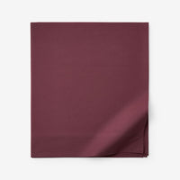 Classic Cool Cotton Percale Deep Pocket Flat Bed Sheet - Plum, Queen,Plum