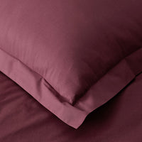 Classic Cool Cotton Percale Deep Pocket Flat Bed Sheet - Plum, Queen,Plum