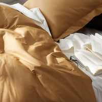 Classic Cool Cotton Percale Deep Pocket Fitted Bed Sheet - Amber, Queen,Amber