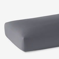 Classic Cool Cotton Percale Deep Pocket Fitted Bed Sheet - Graphite, Queen,Graphite