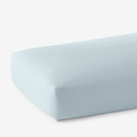 Classic Cool Cotton Percale Deep Pocket Fitted Bed Sheet - Pale Blue, Queen,Pale Blue