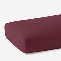Classic Cool Cotton Percale Deep Pocket Fitted Bed Sheet - Plum, Queen,Plum